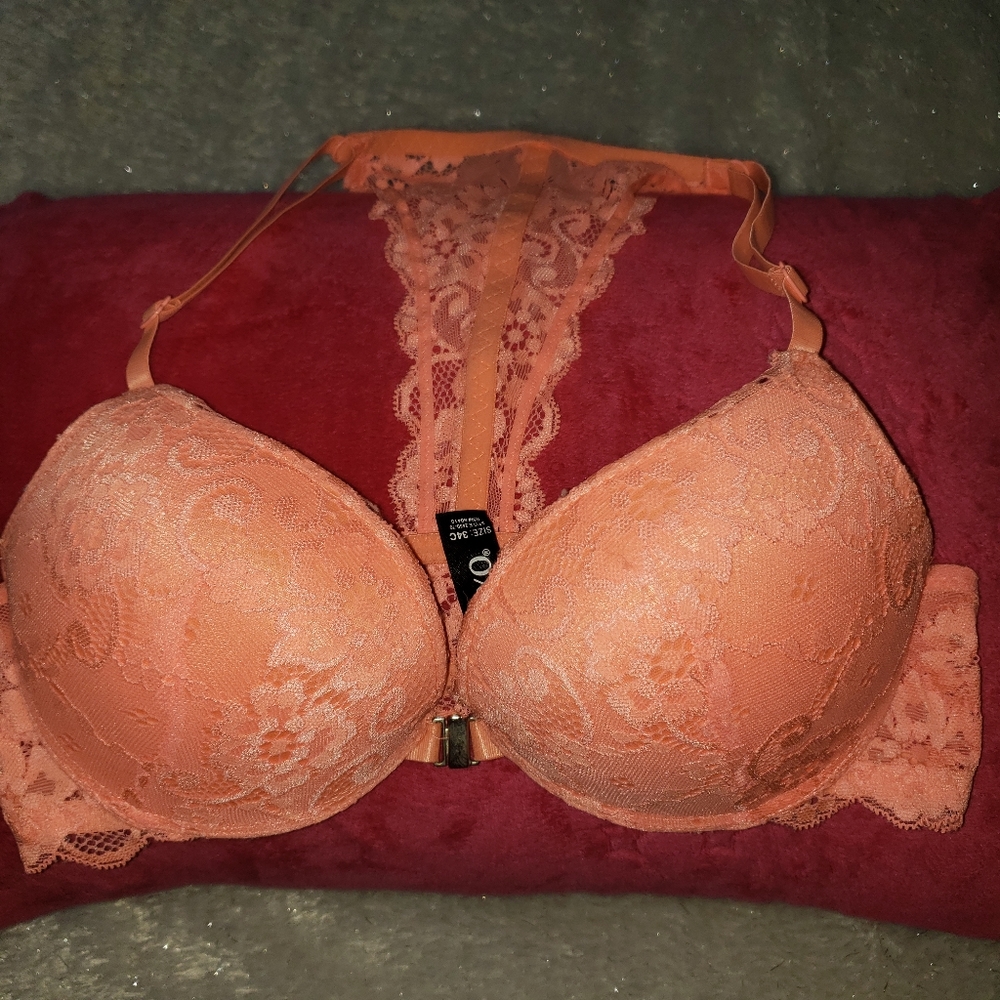 XOXO Coral Lace Racerback Bra